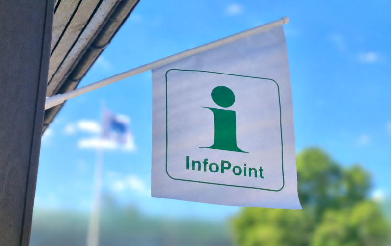 Flagga med symbol för Infopoint
