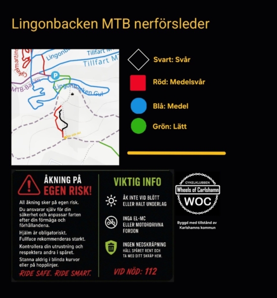 Flera banor i olika svårighetsgrader utmärka på karta