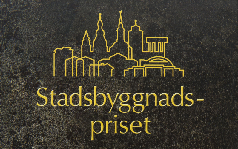 Plakett för stadsbyggnadspriset.
