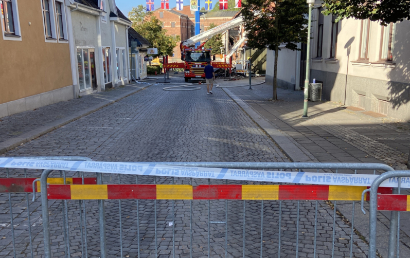 Avspärrning Ronnebygatan